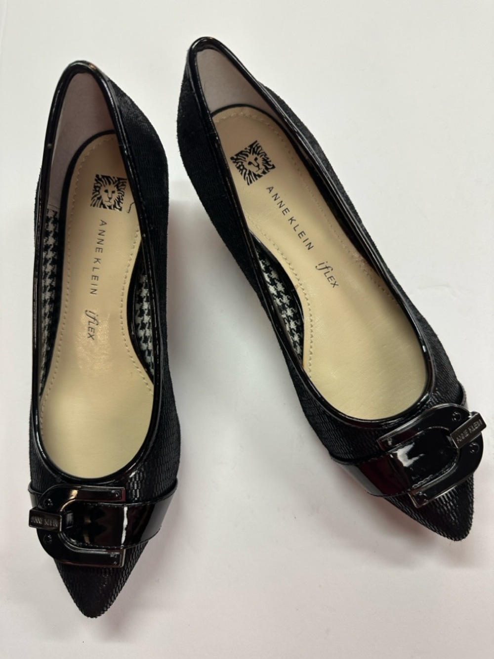 Anne Klein AKMADALON Iflex Leather Kitten Heel Pump Textured Size 6 - Picture 8 of 13